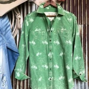 ISO a Shirt like this!!!!! Green Bucking Horse Button Up Shirt.